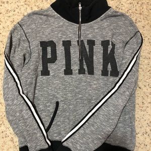 PINK quarter zip sweatshirt // size large